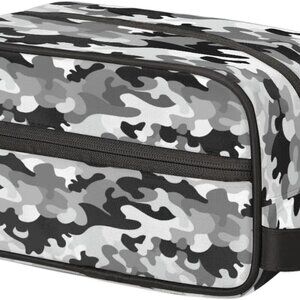 Black Grey Camouflage Hanging Makeup Bag,Toiletry Bag for Women Girl,Travel Cosm